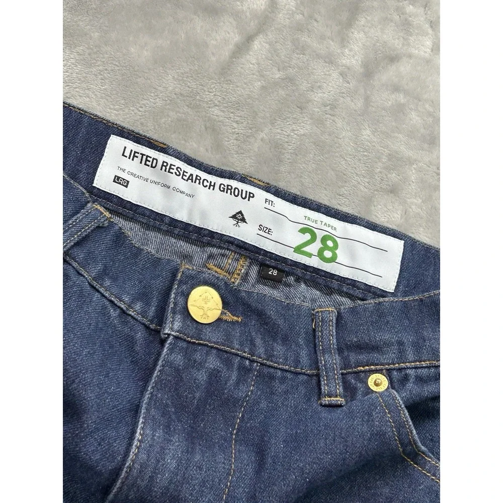 LRG True Taper Jeans Men's 28x31 Dark Indigo Denim Straight Slim Grunge Street